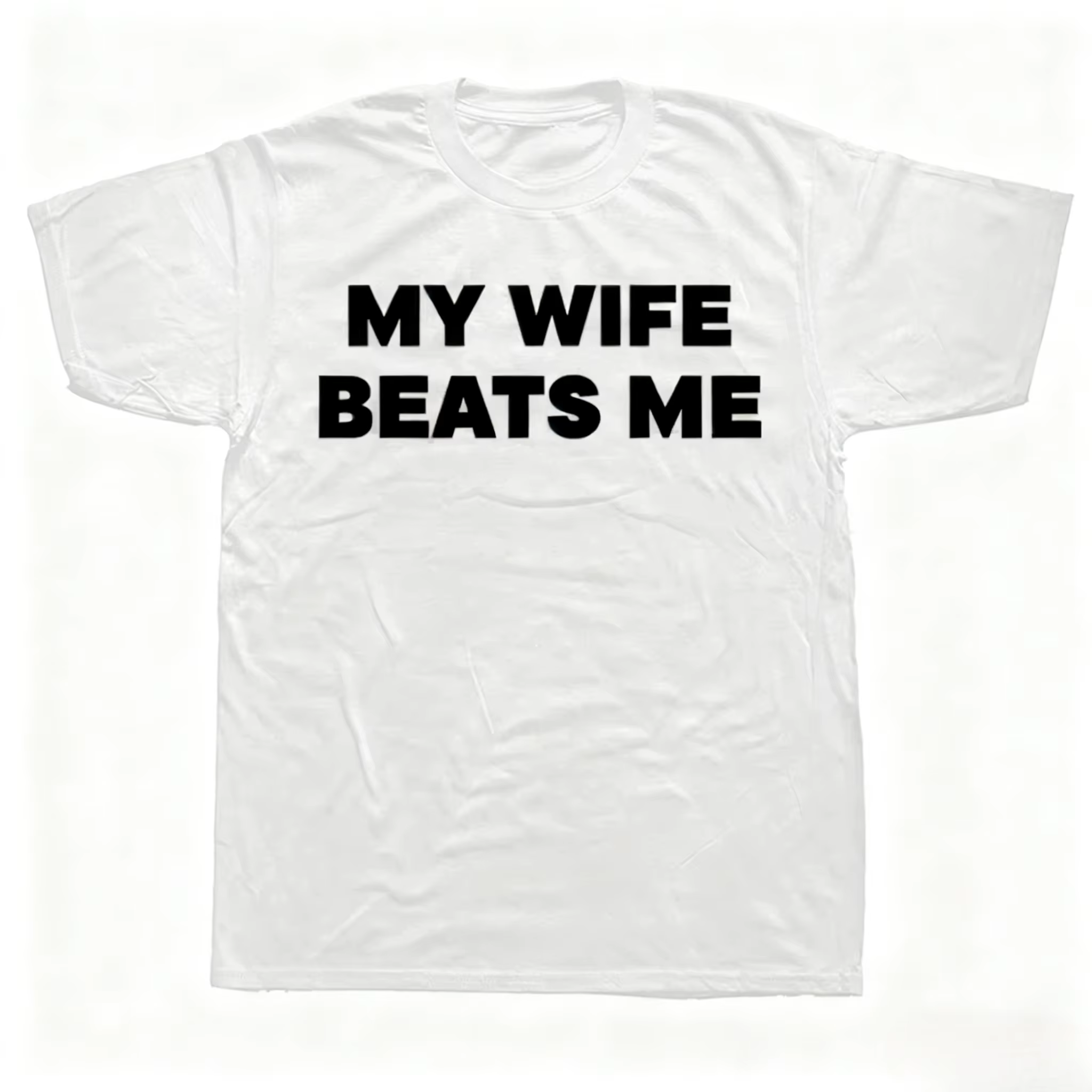 T-shirts graphiques drôles MY WIFE BEATS ME pour hommes et femmes