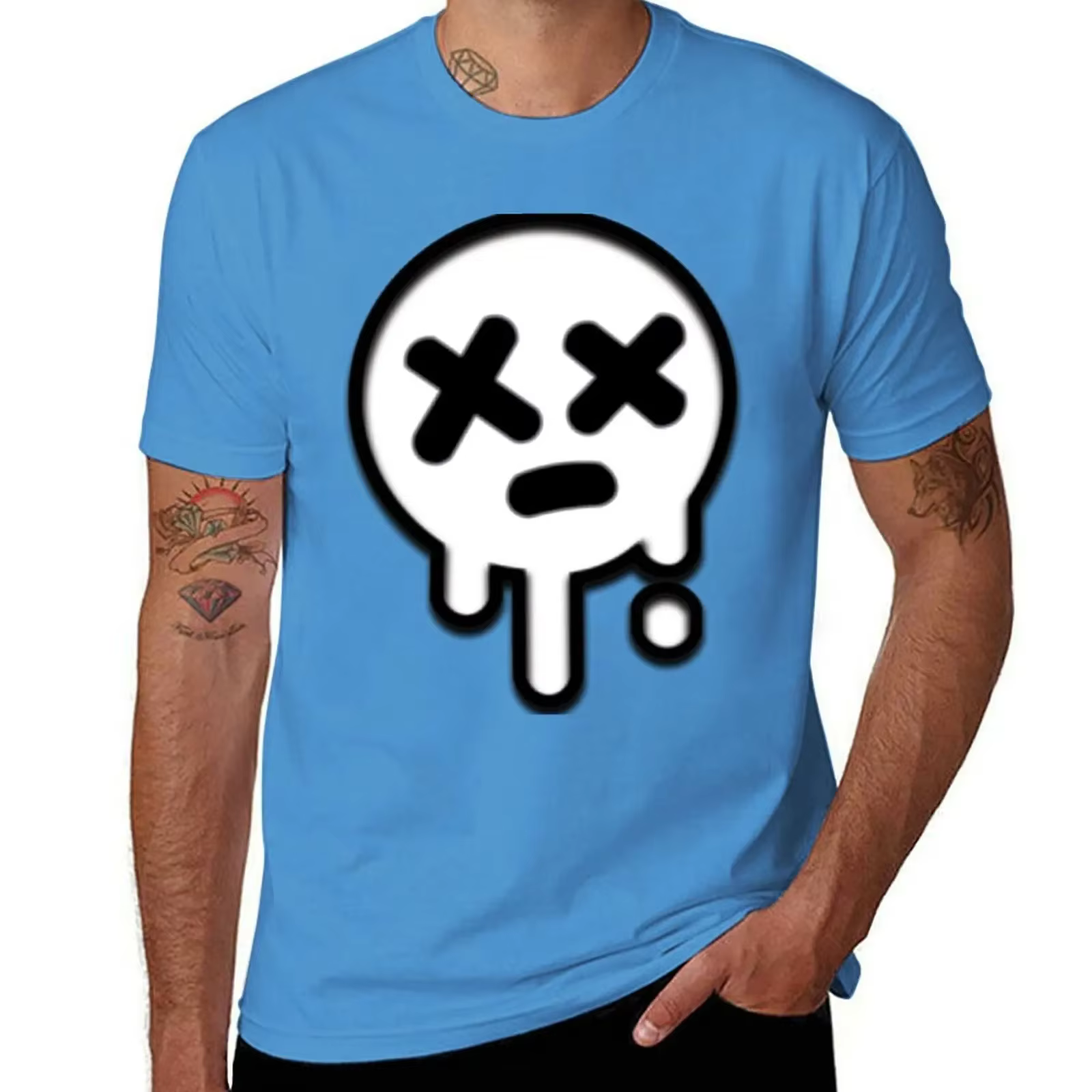 Vêtements esthétiques unis t-shirts pour hommes mauvais Logo aléatoire T-Shirt surdimensionné graphique