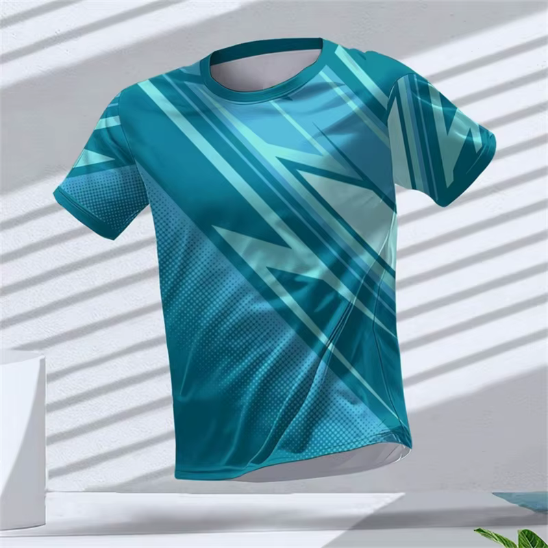 T-shirts de sport à motif géométrique Simple pour hommes