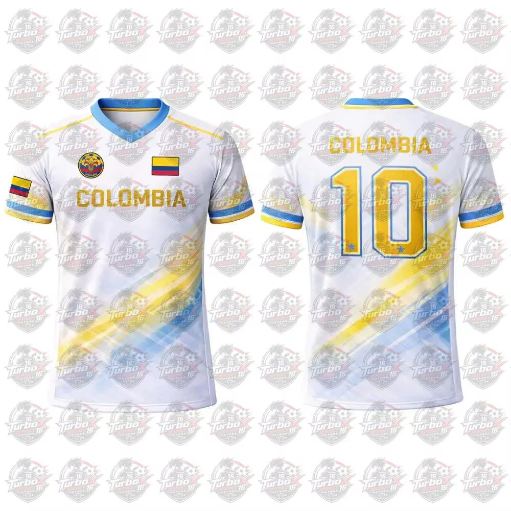 Nouveau Maillot de Foot 2026 Imprimé Drapeau Columbia pour Homme – T-shirt Sportif Respirant à Col Rond Unisexe – Idéal