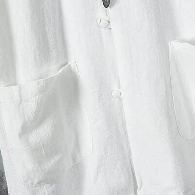 Chemise à col mandarin unie légère pour homme