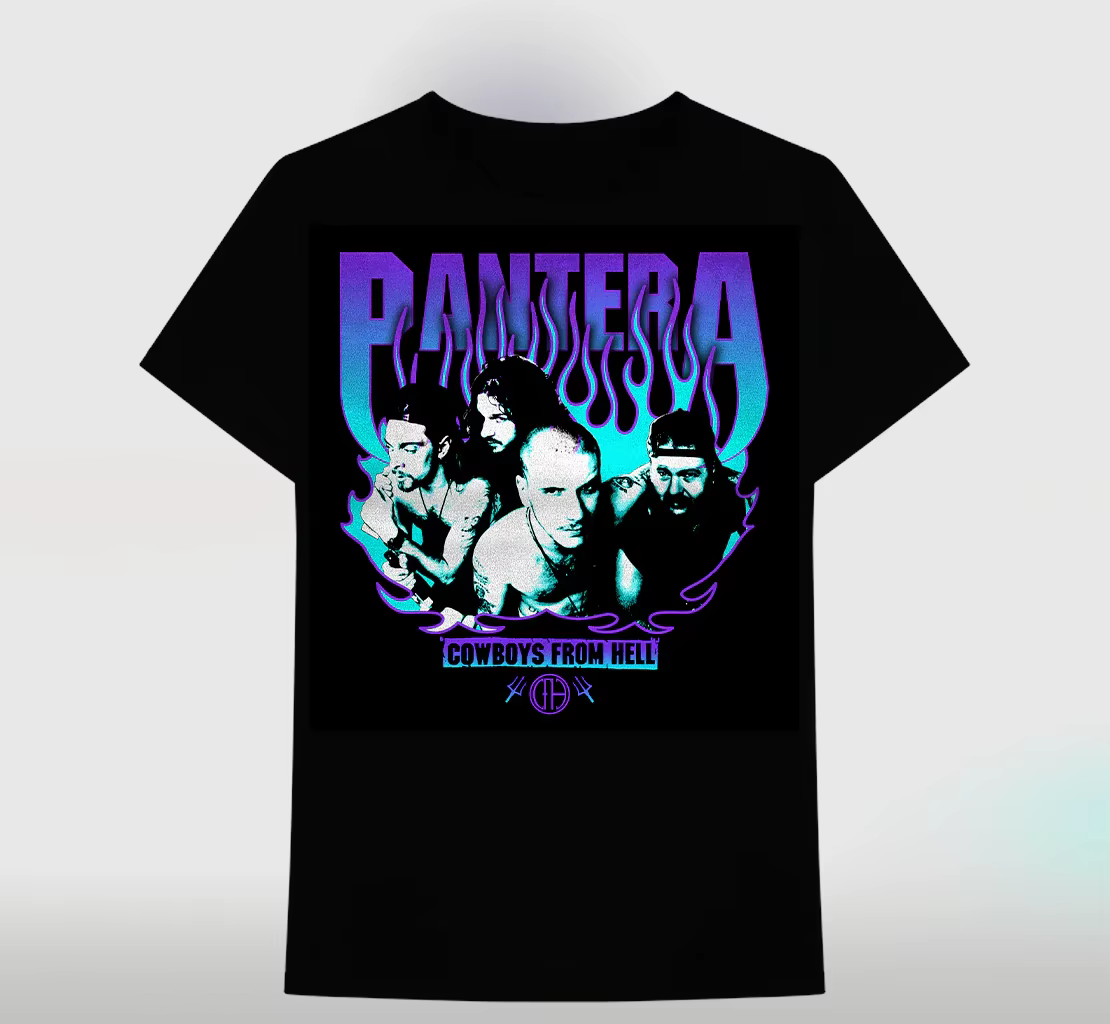T-shirt Pantera Collage Band 100% coton