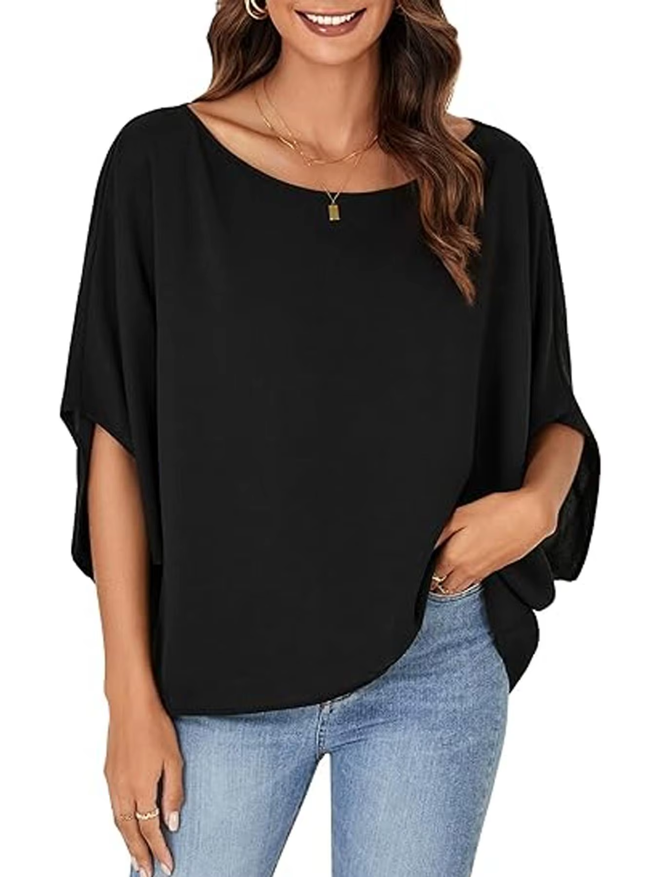 Chemise à manches chauve-souris pour femme