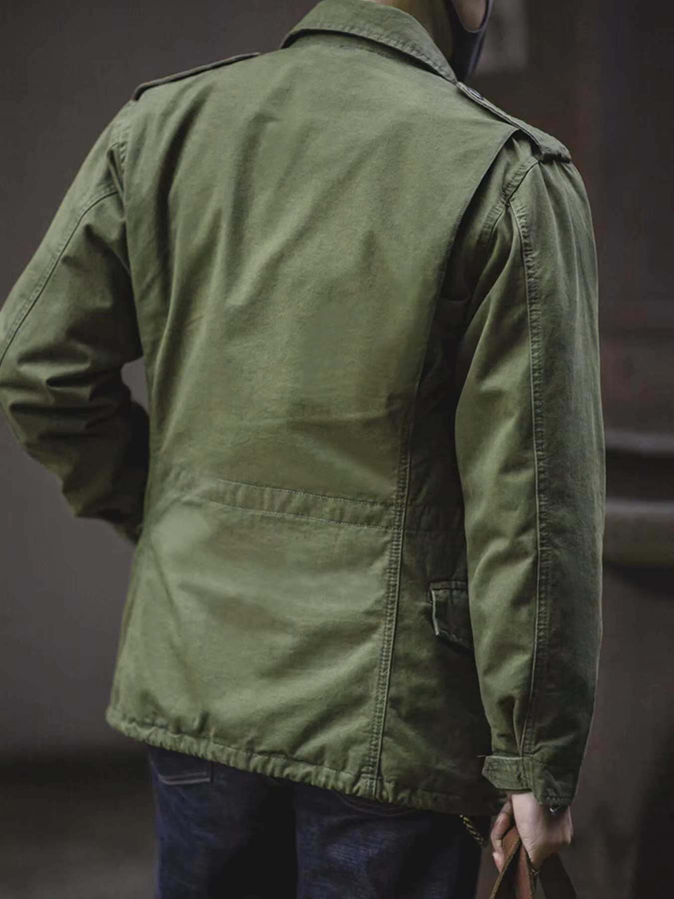 Veste de terrain M65, veste militaire pour hommes, veste rétro à col multi-poches avec fermeture éclair, 100% coton