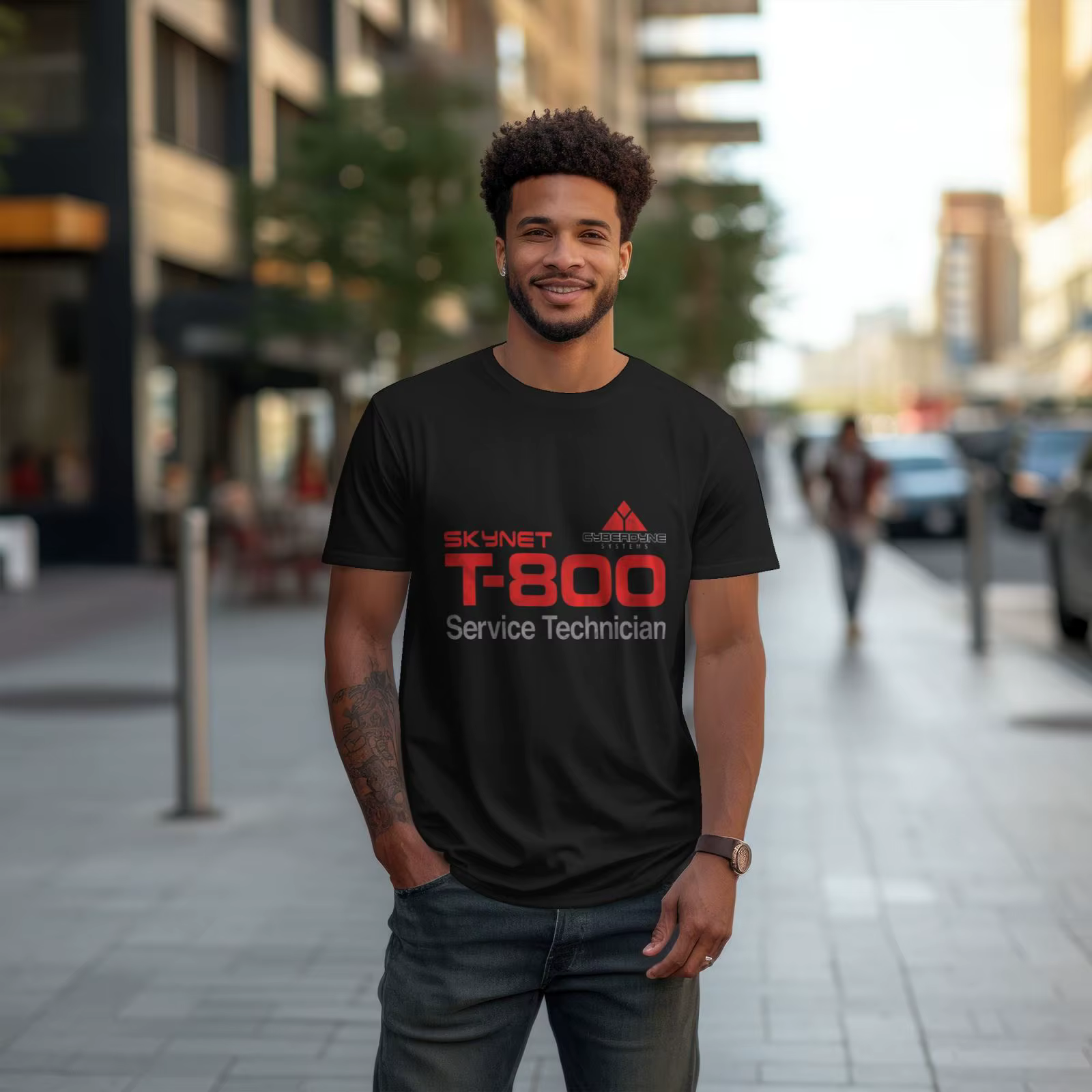 T-800 technicien T-Shirt hommes Terminator Cyberdyne Cyborg coton grands