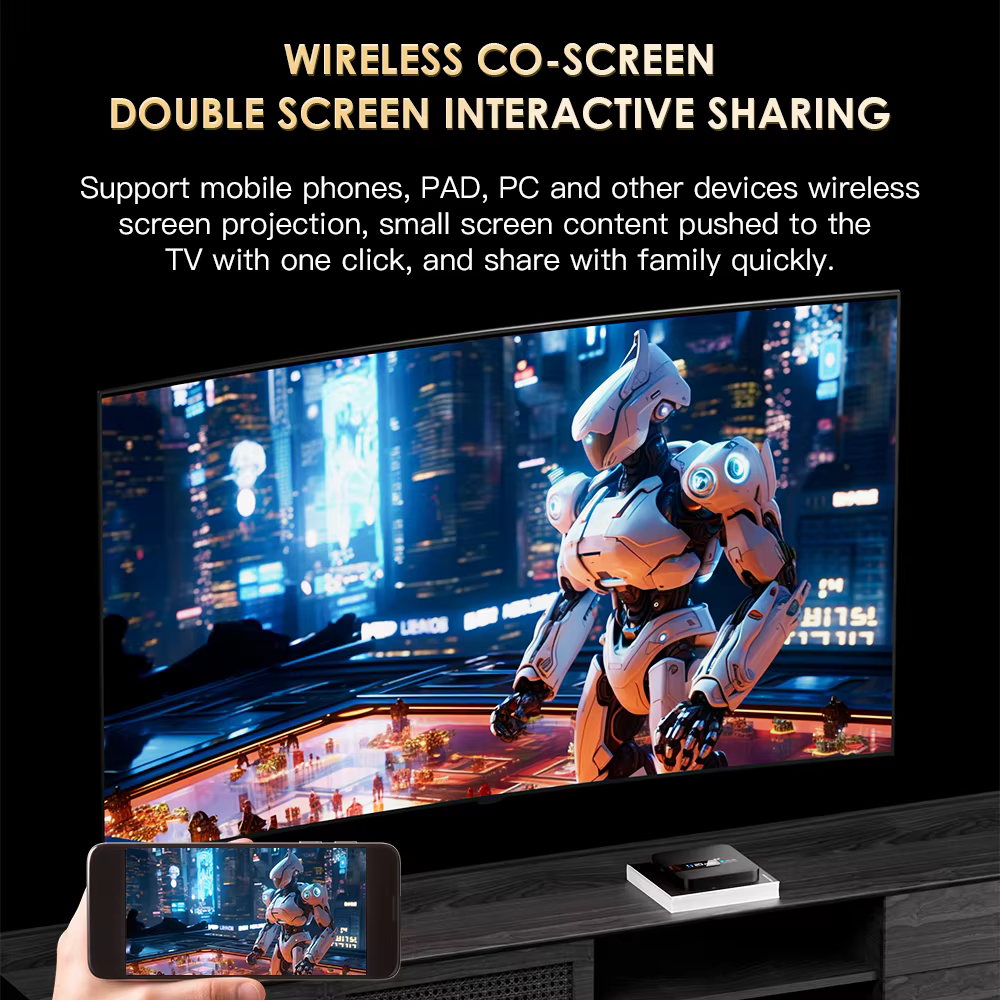 Boîtier TV intelligent TOPSION H20PRO Android 14.0 avec assistant vocal, Wi-Fi 2.4 & 5G, vidéo HD 4K 6K, lecteur multimédia 1080P, décodeur