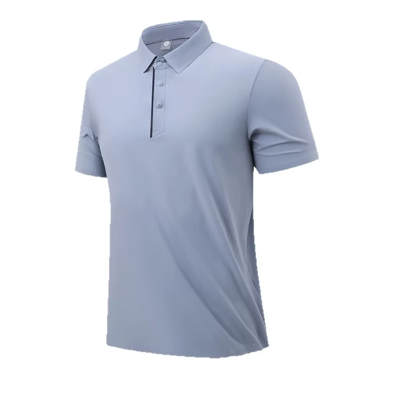 Polo Premium Homme Sans Couture Col Revers Imprimé Ample Manches Courtes