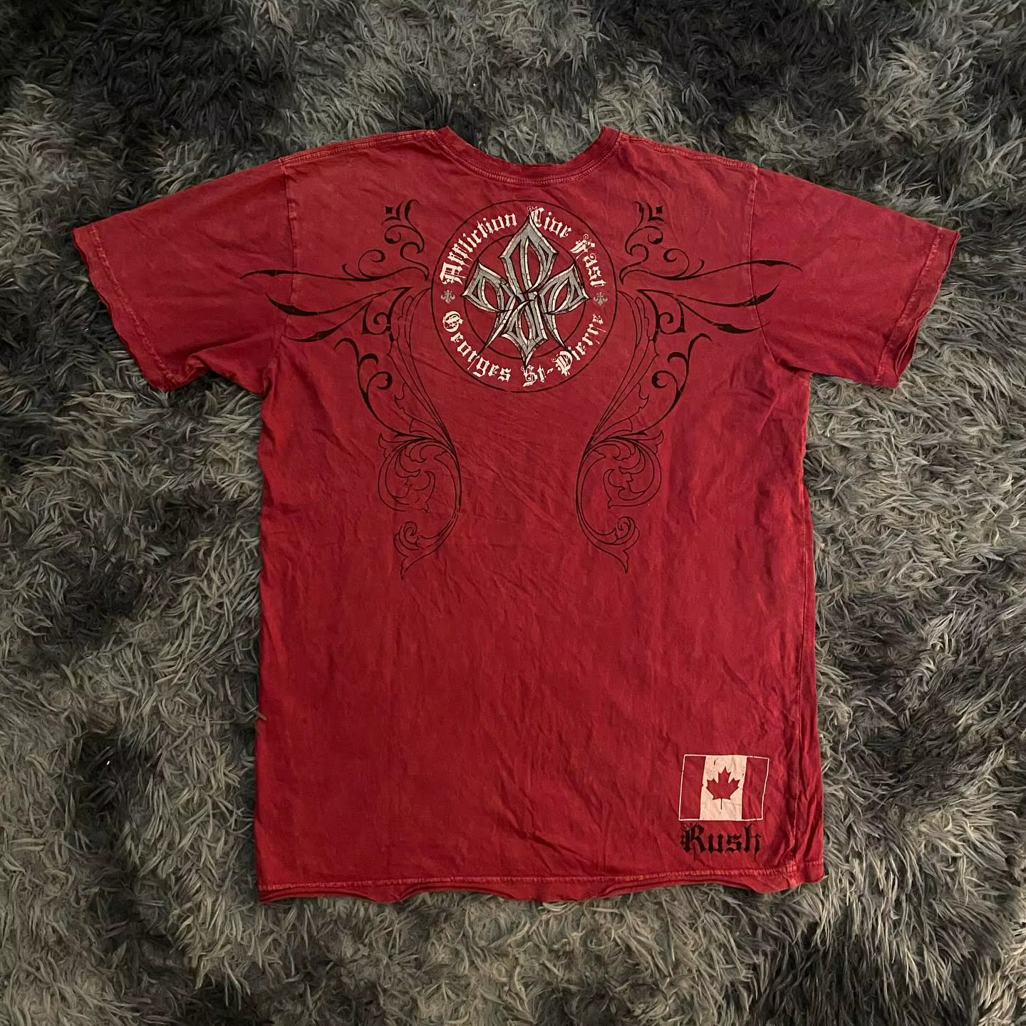 Affliction rouge manches courtes hommes femmes Y2K rétro décontracté haute rue pur coton T-shirts nouvel été Fitness