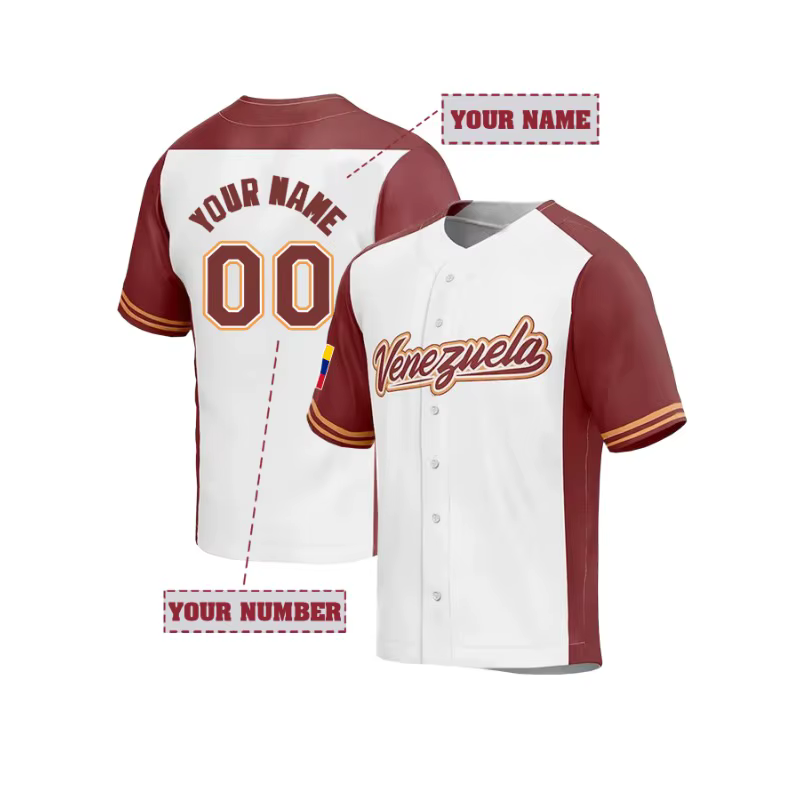 T-shirt de baseball Venezuela personnalisé pour hommes et femmes