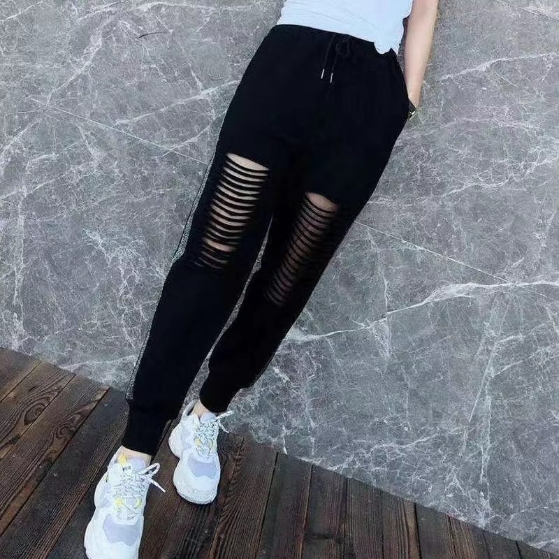 FJFor-Pantalon de jogging à rayures pour femme