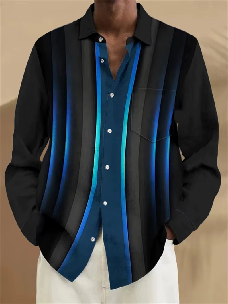 Chemise léopard loup noir et blanc pour hommes