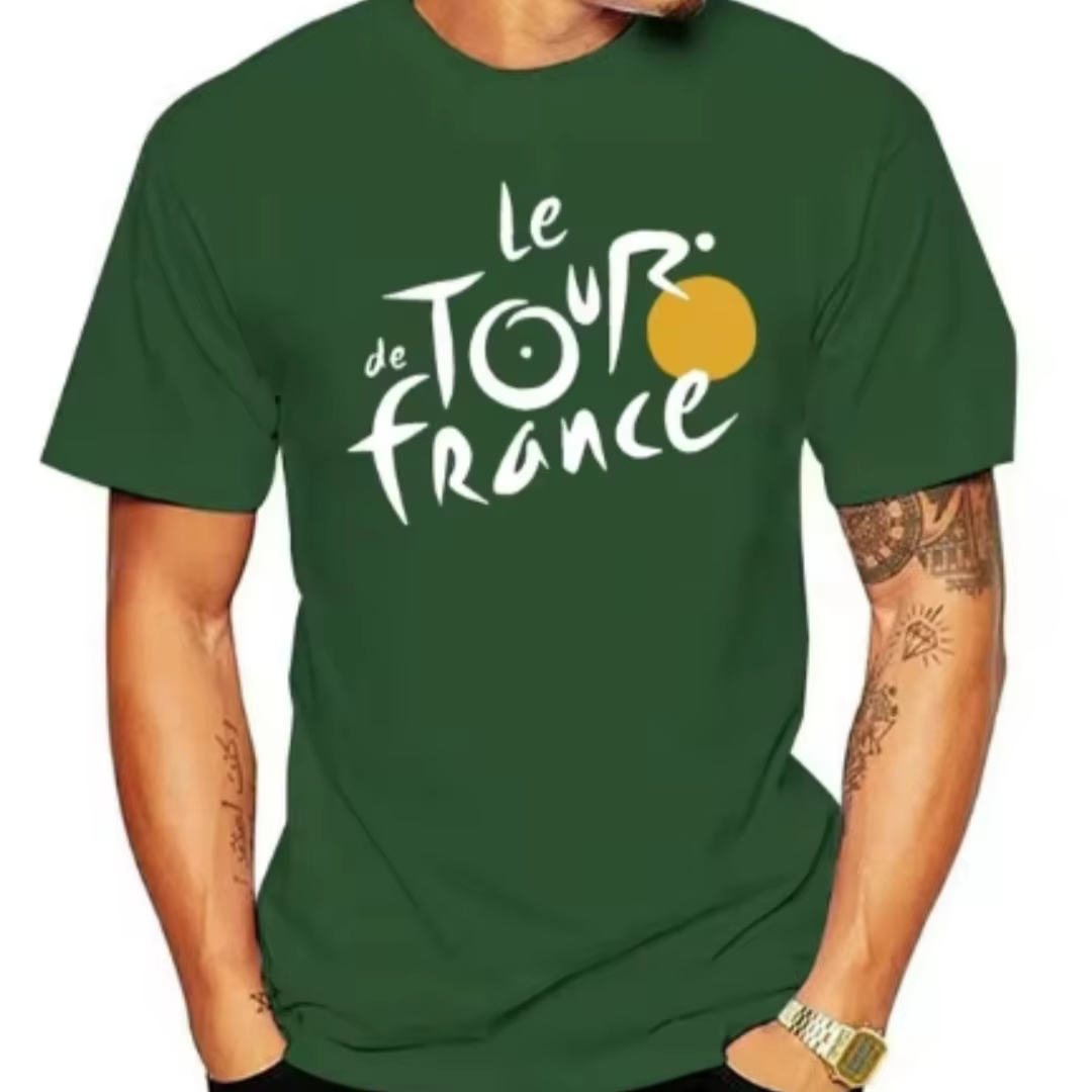 Vente chaude nouveau Tour de France hommes lettre imprimée confortable et respirant col rond T-shirt extérieur haut décontracté