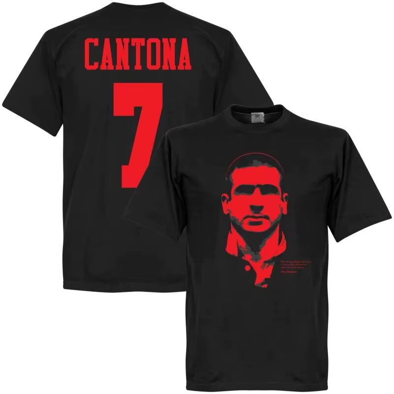 T-shirt de football en coton imprimé pour homme, édition commémorative Cantona 7 du Manchester United, col rond, manches courtes, été