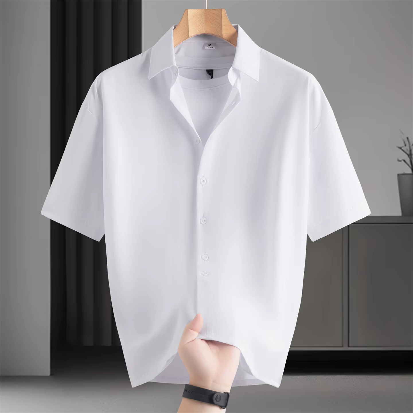 Chemise d'affaires décontractée sans repassage pour hommes