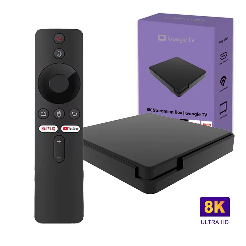 Boîtier TV Android, décodeur, double Wi-Fi 2.4G/5G, Android 14, télécommande vocale intelligente, lecteur multimédia, boîte TV Android pour la maison