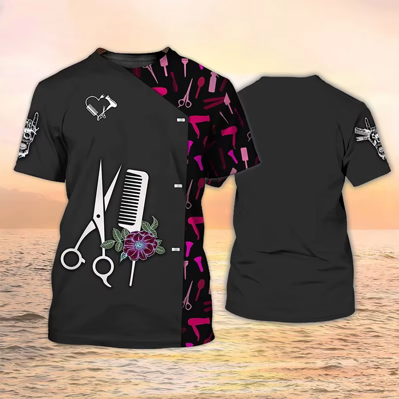 T-shirt graphique à manches courtes imprimé 3D pour hommes