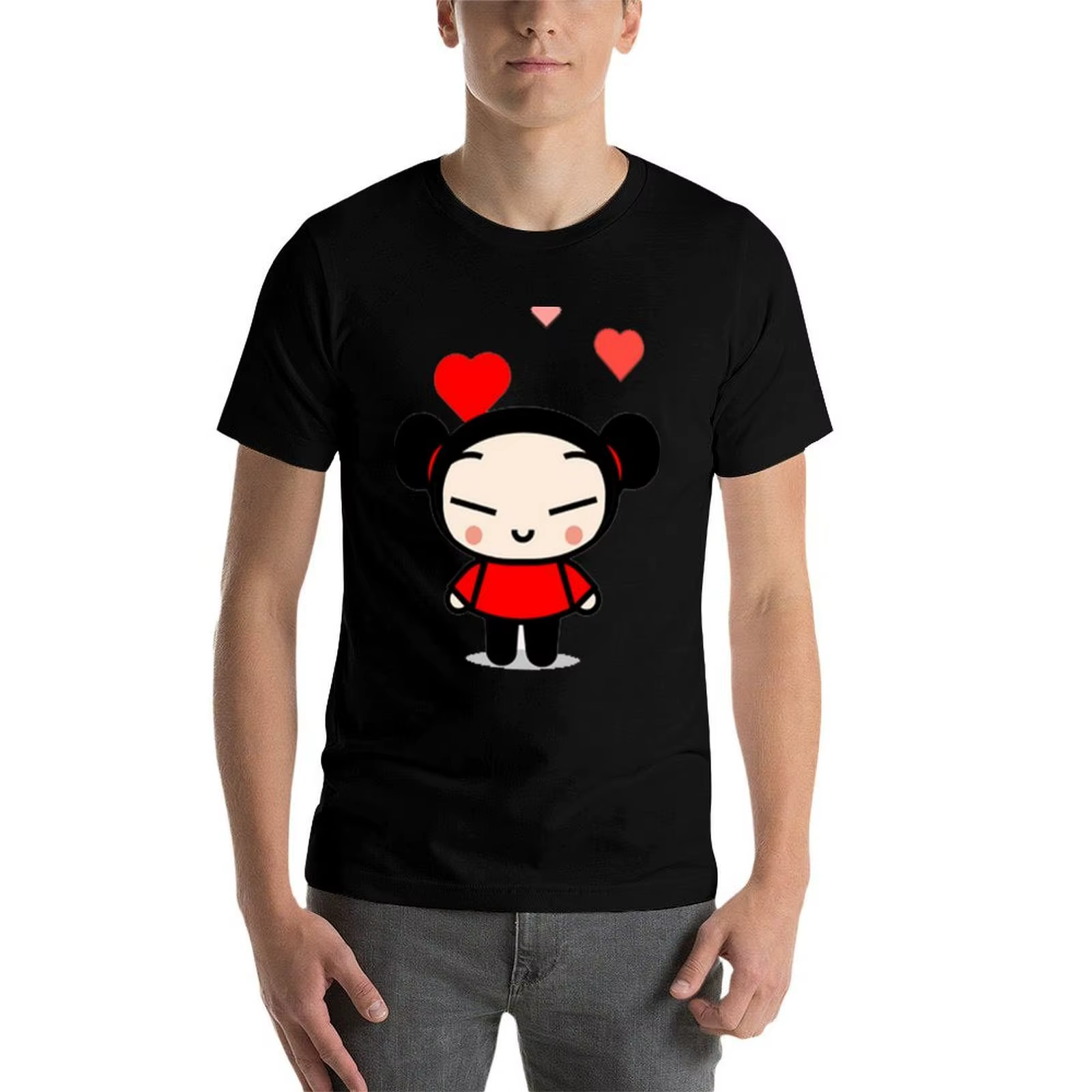 Pucca T-Shirt t-shirt essentiel imprimé pour homme, t-shirt personnalisé