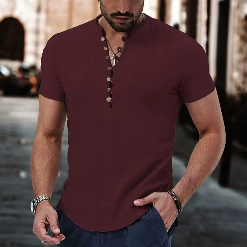 Chemise rétro en lin pour hommes
