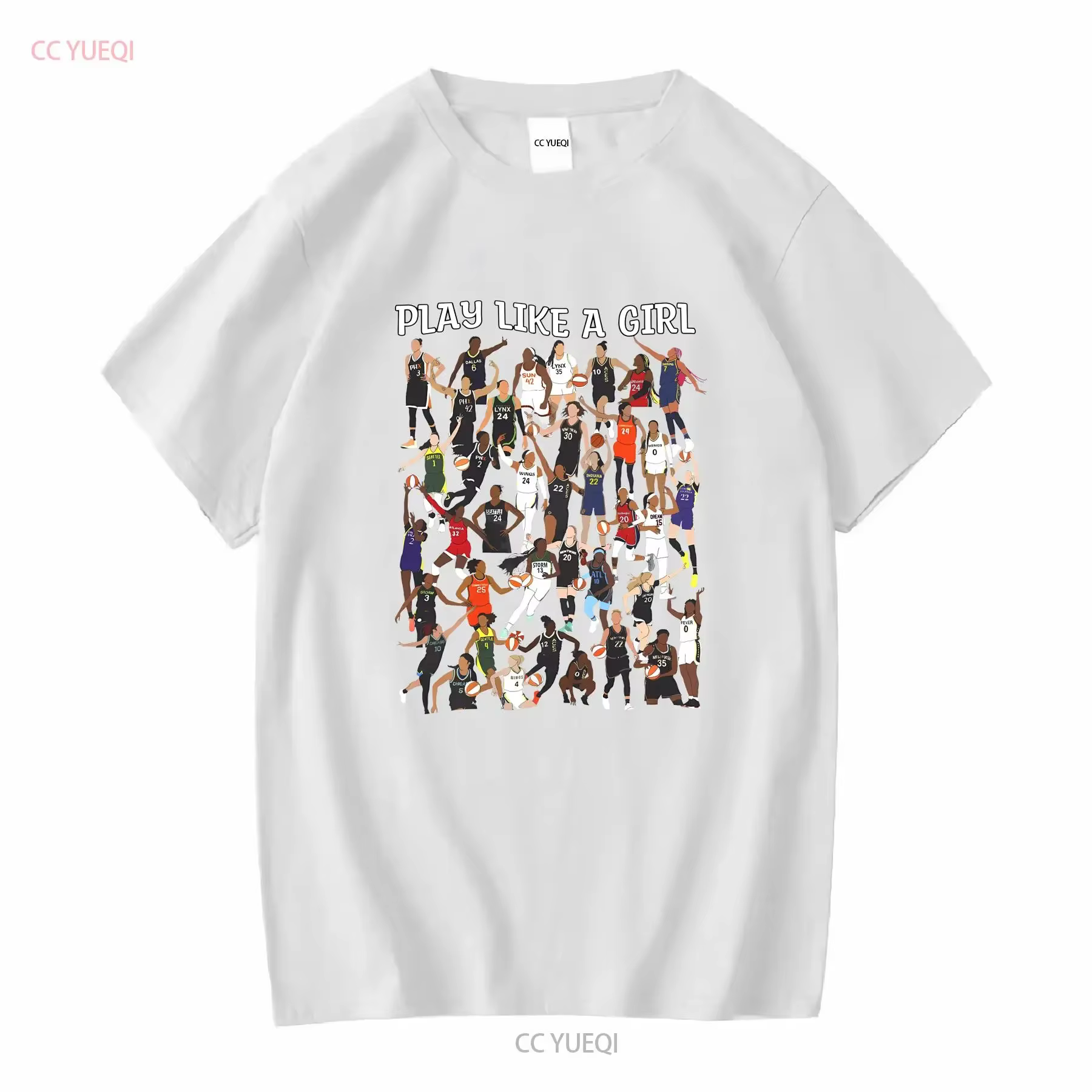 Play Like A Girl WNBA joueurs Jersey t-shirt manches longues ou courtes vintage lavé doux confortable polyvalent homme élégant