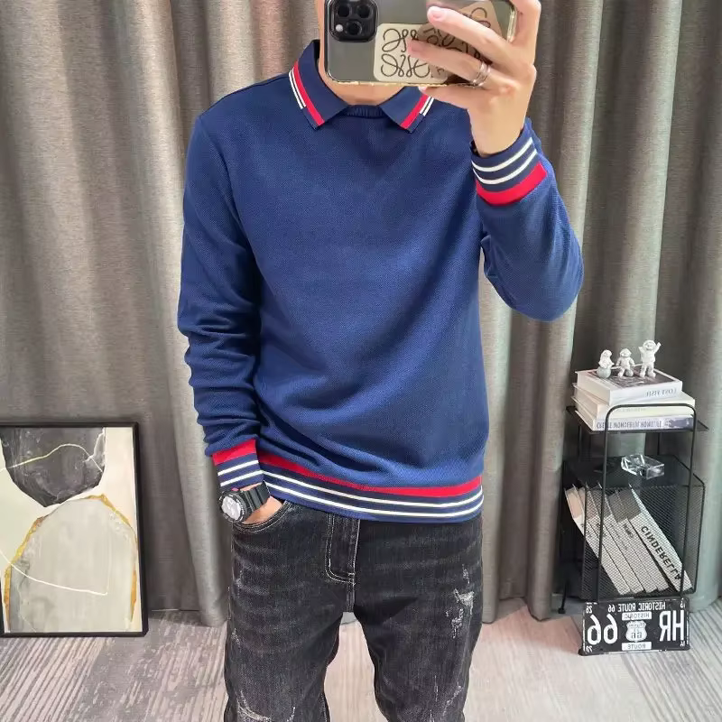 Polo moulant avec col pour homme