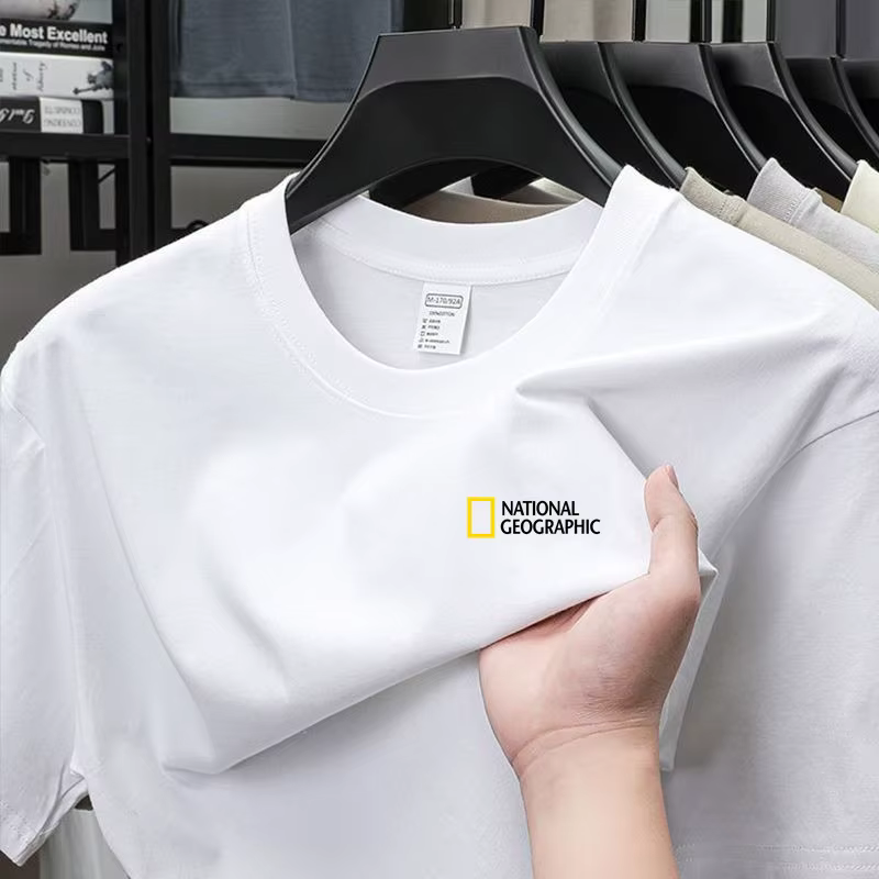 T-shirt 100 % coton National Geographic pour hommes et femmes