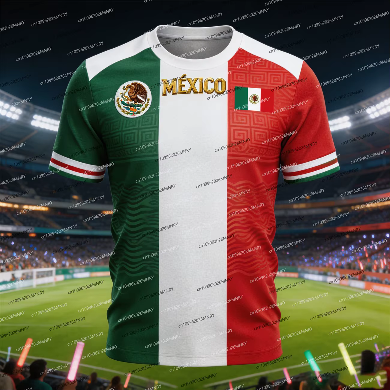 T-shirt drôle avec drapeau national du Mexique 2026