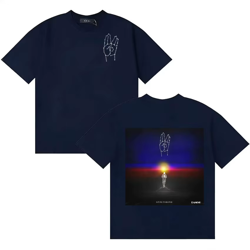 T-shirts à manches courtes surdimensionnés Damso Qalf Fashion Album Hip Hop pour hommes et femmes