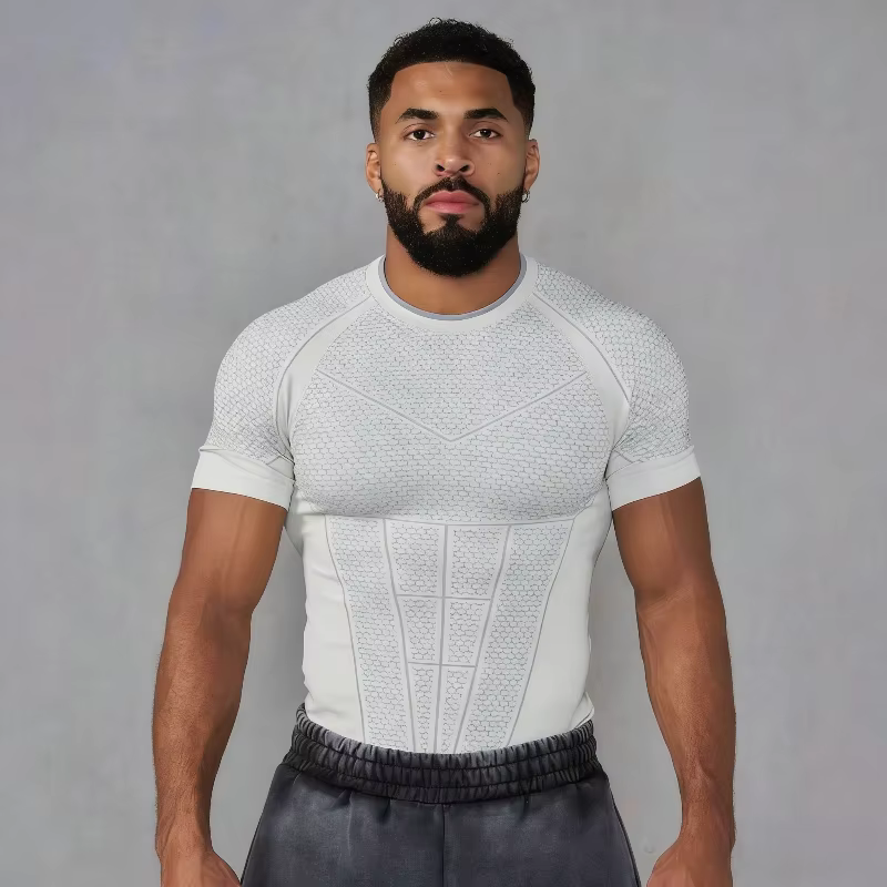 T-Shirt homme Superman Sport Fitness séchage rapide respirant élastique coupe ajustée manches courtes haut d'entraînement