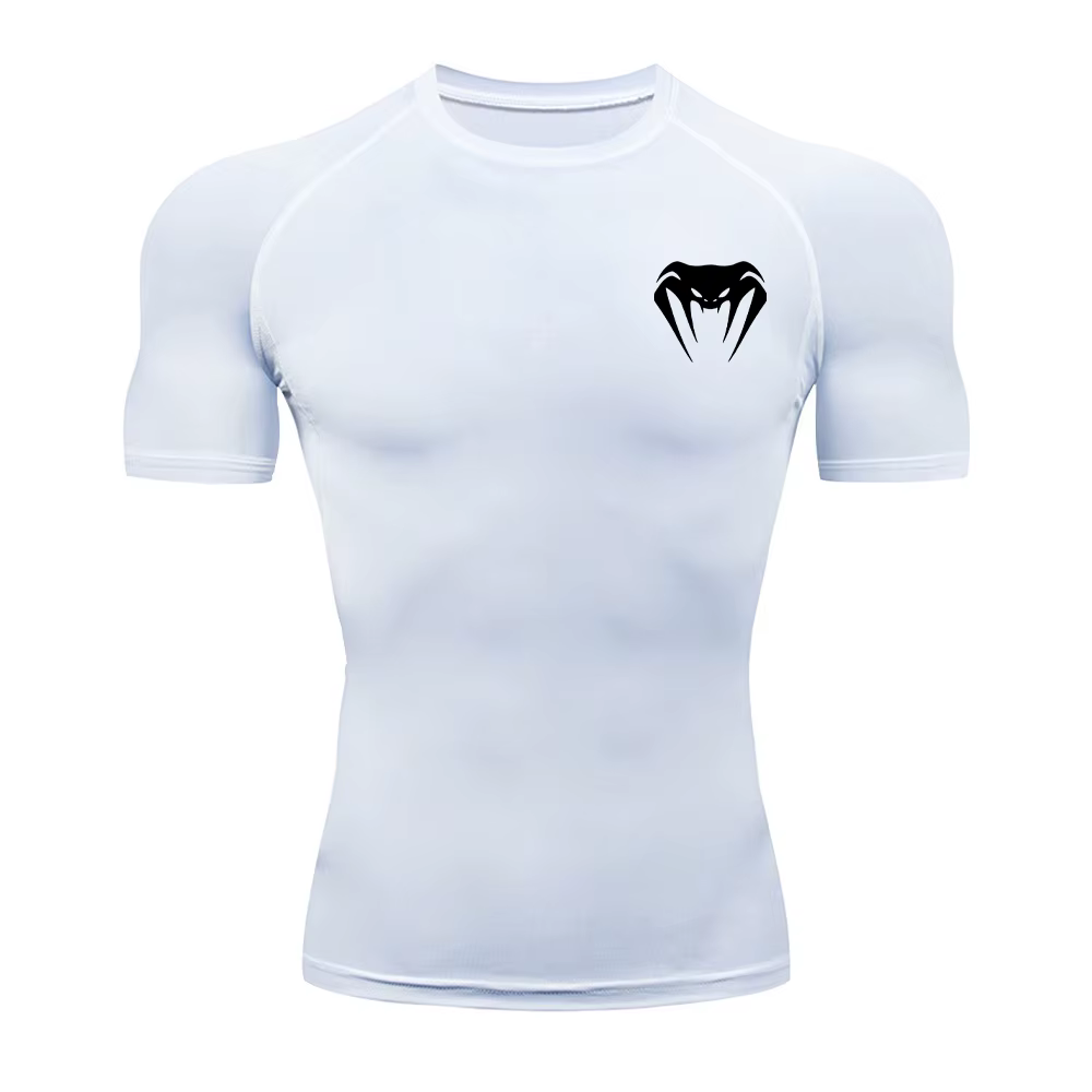 T-Shirt de Compression hommes vêtements de Sport de musculation à manches courtes chemises d'entraînement à séchage