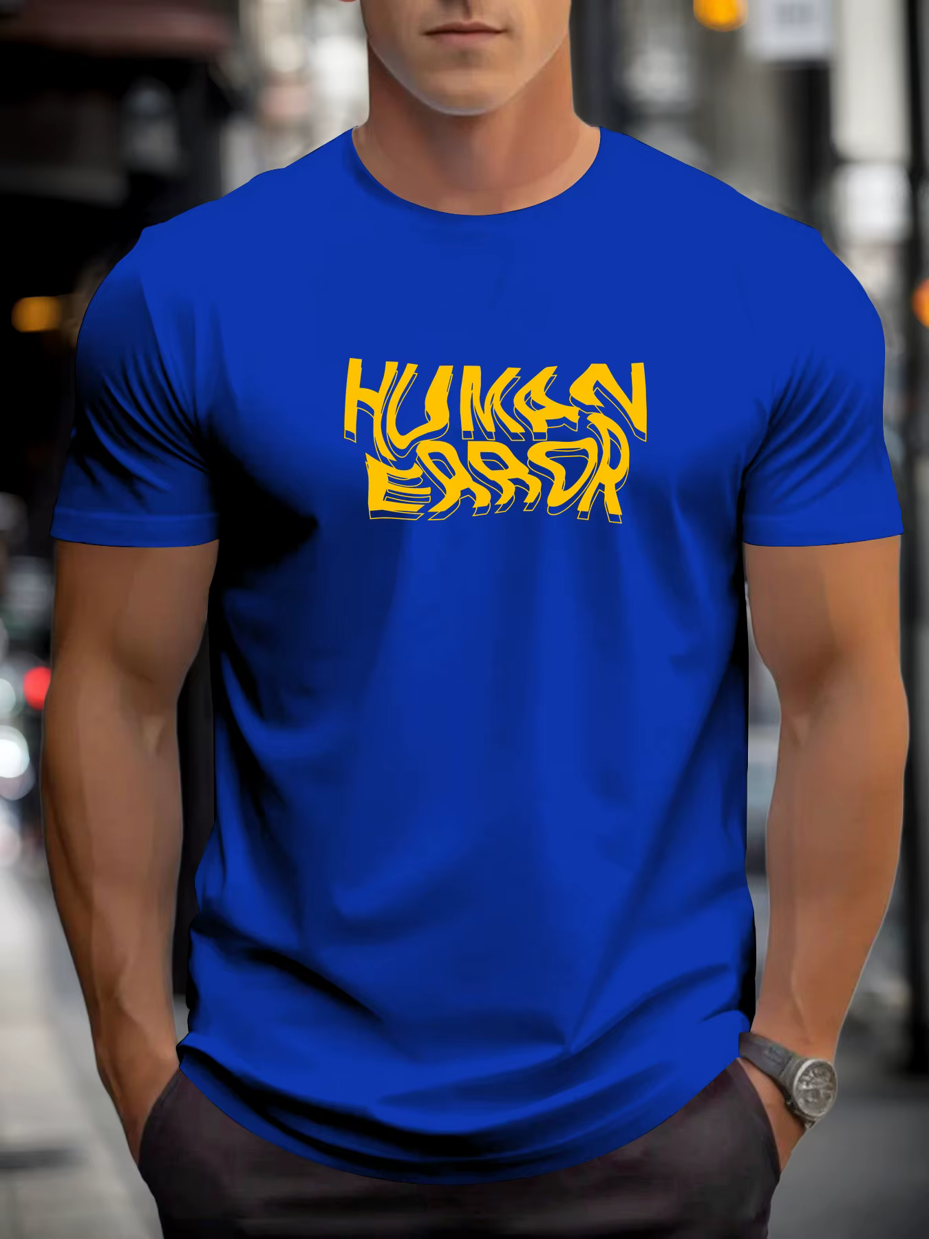 T-shirts pour homme ERREUR HUMAINE 100 % coton impression graphique été t-shirt col rond décontracté respirant style de rue haut quotidien
