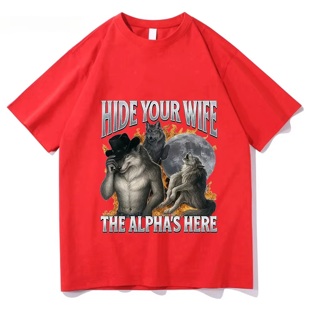 Cachez votre femme, l'alpha-lichien est en route ! T-shirt drôle avec motif de loup-garou