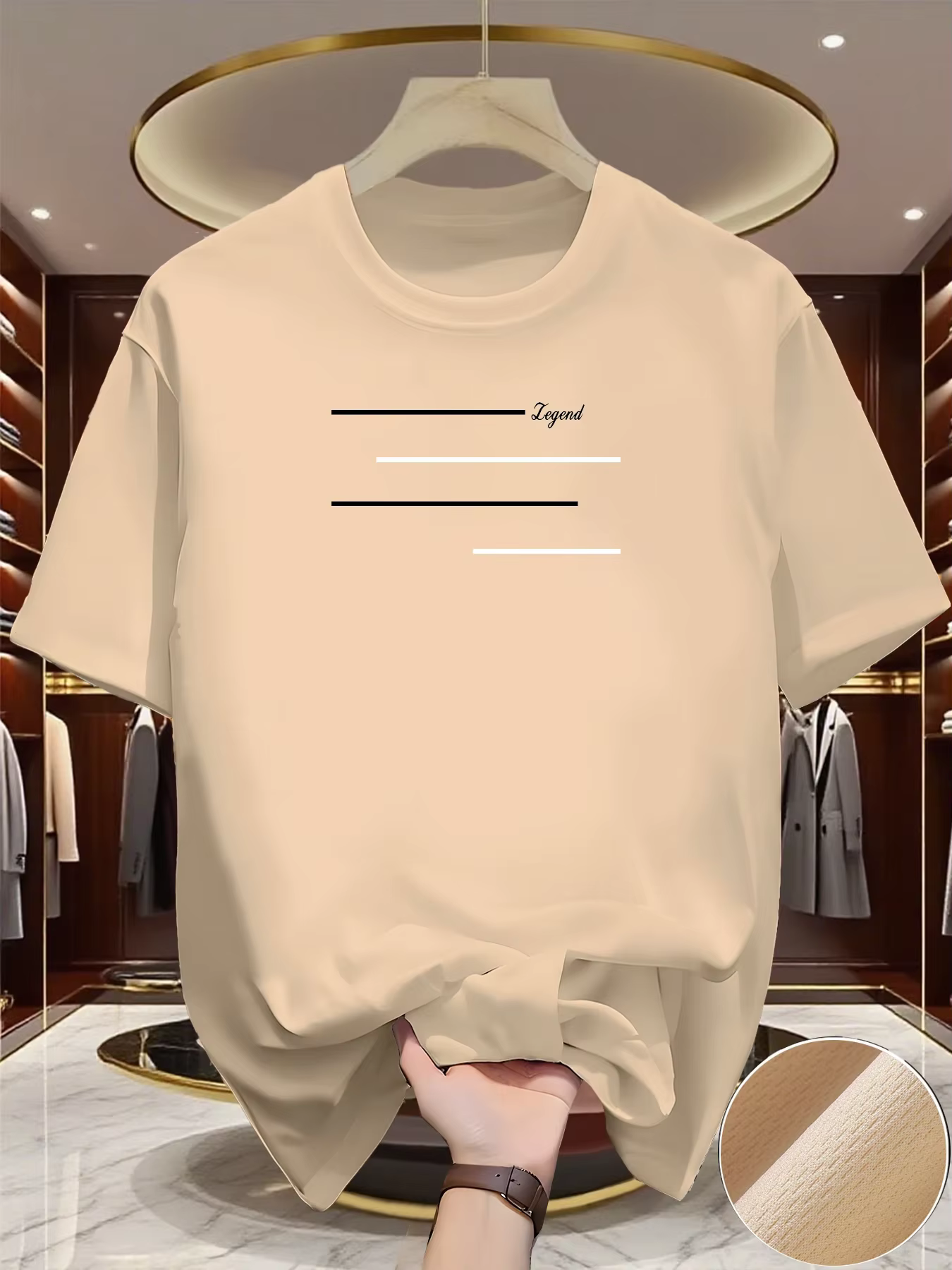 T-shirt de course à col rond pour homme