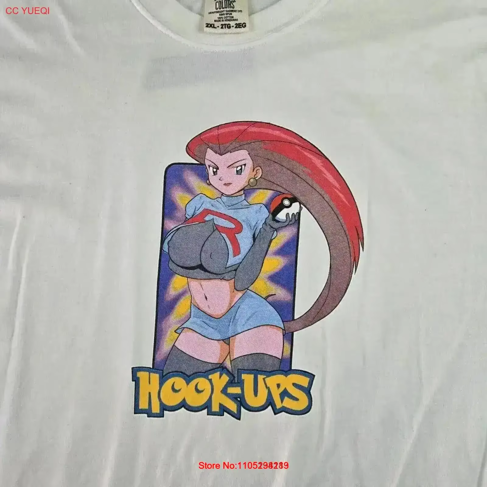 Team Rocket Hookups Parody T Shirt Sz 2XL 25x30 5 Rare vintage Graphique délavé Élégant Polyvalent vêtements de créateurs Confortable