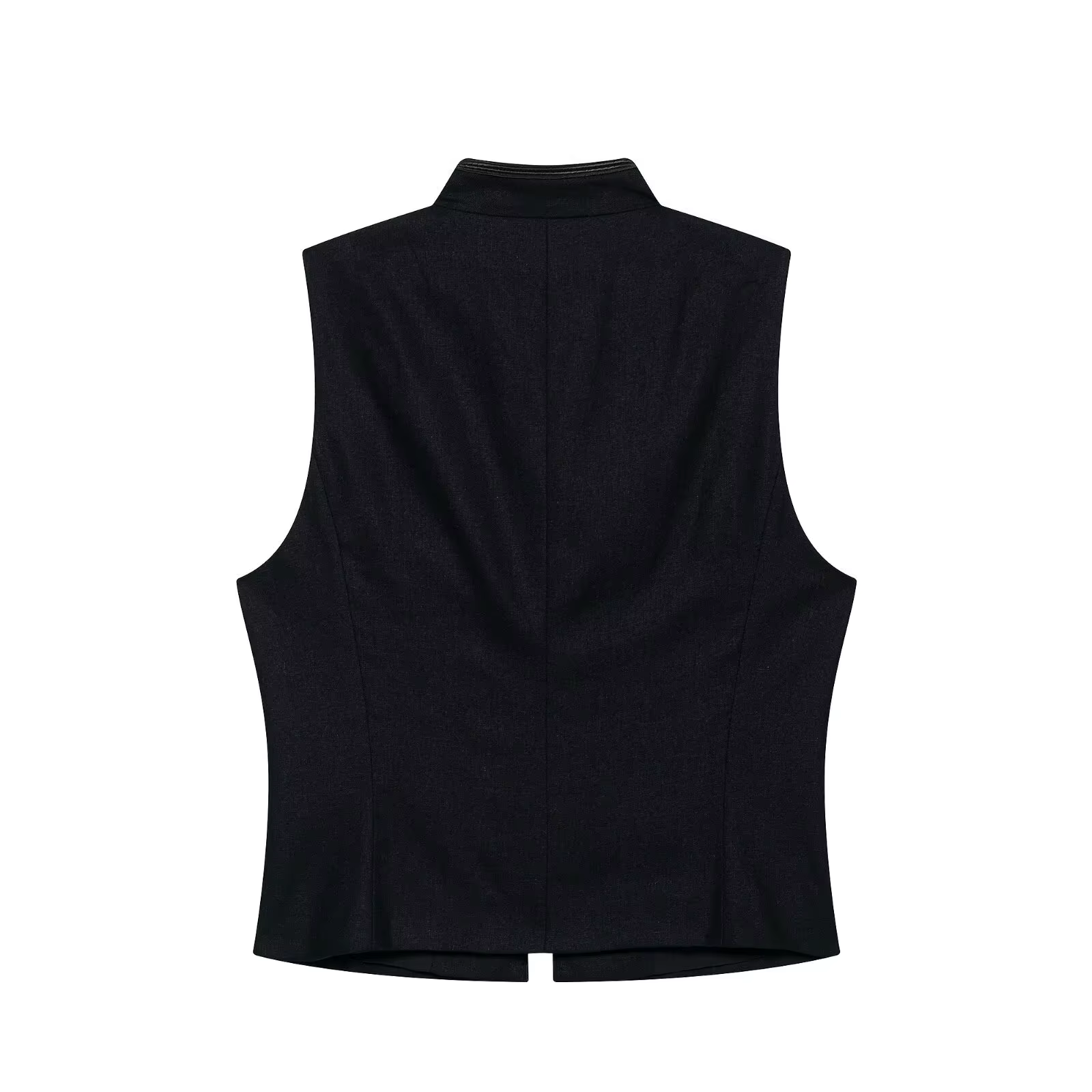 Nouvelle Chemise Noire Sans Manches Boutonnée Slim pour Femme – Collection Été 2026 – Chic Décontracté