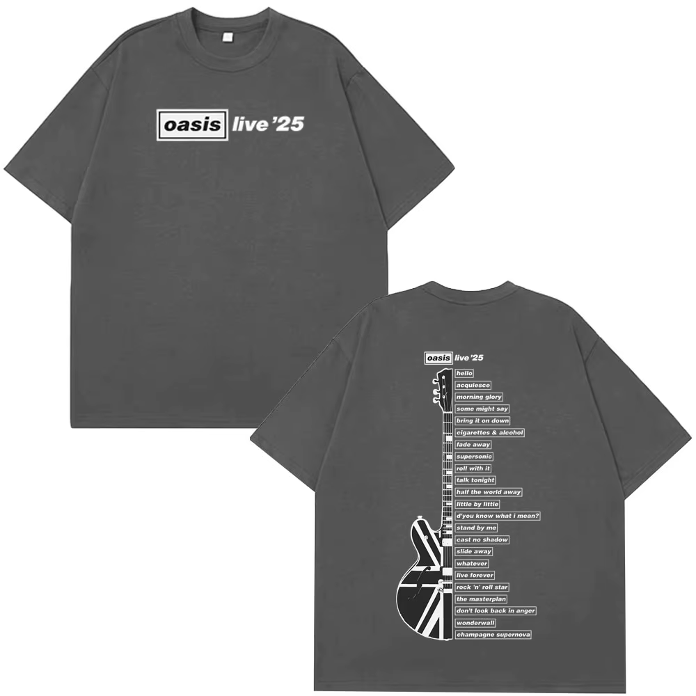 Oasis Live '25 Wembley Tour t-shirt Fan Merch haut d'été hommes surdimensionné Hip-hop mode T-shirts confort