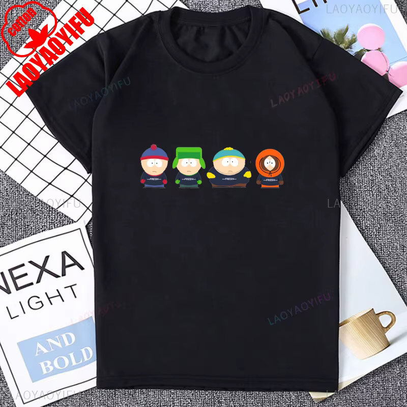 South Park Graphique Imprimé Homme T-shirt Coton Manches Courtes Streetwear Décontracté Mode Lâche Femmes
