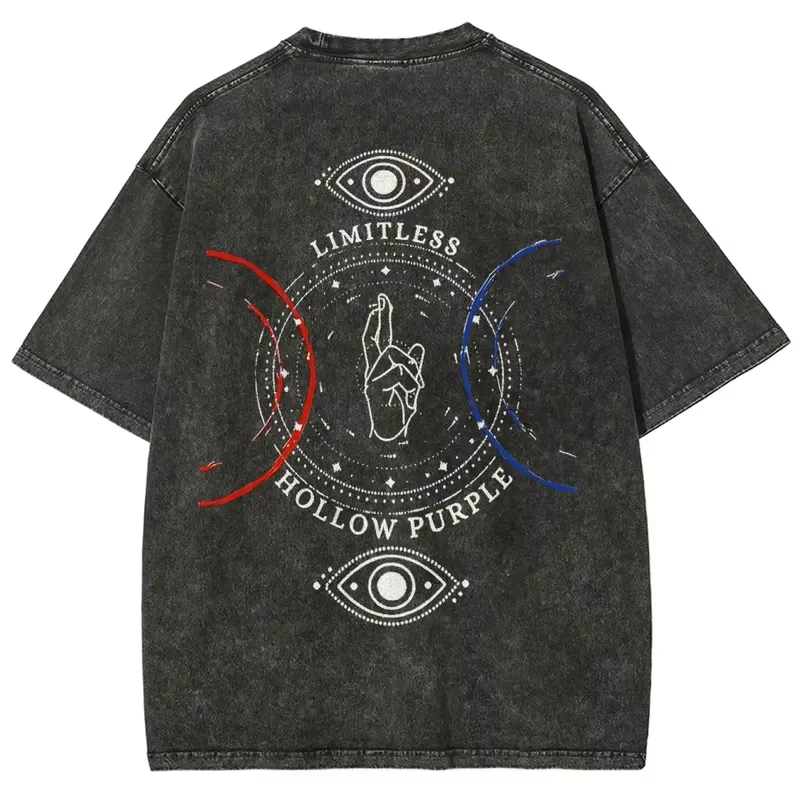 Anime Jujutsu Kaisen Gojo Satoru imprimé T-shirt hommes femmes vêtements Vintage lavé