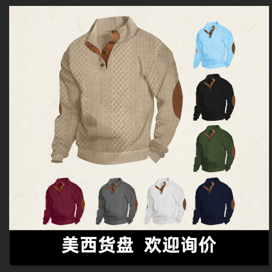 Pull Homme 2026 Décontracté Automne Col Montant Manches Longues Style Européen Sweat-shirt