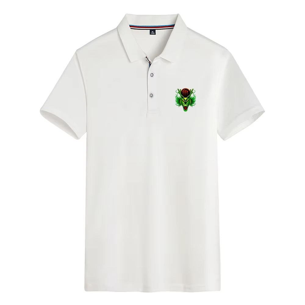 Polo décontracté confortable pour homme avec logo imprimé motif animal