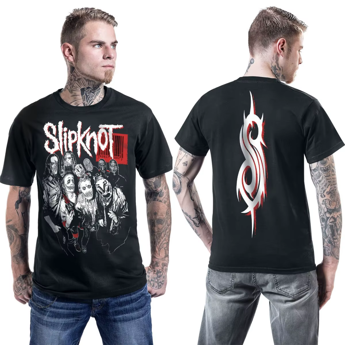 Nouveau T-shirt en coton avec motif Slipknot