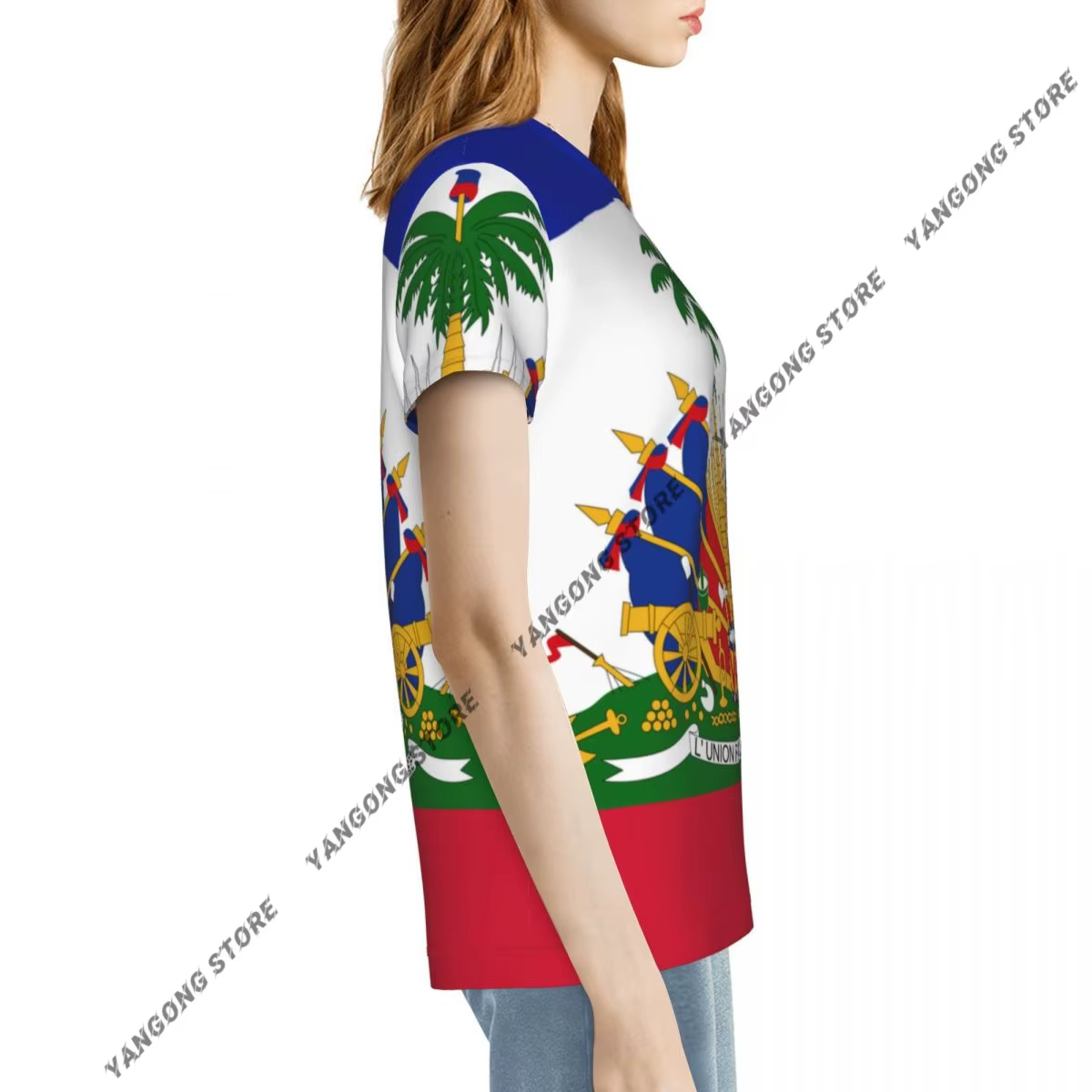T-shirt femme drapeau d'haïti