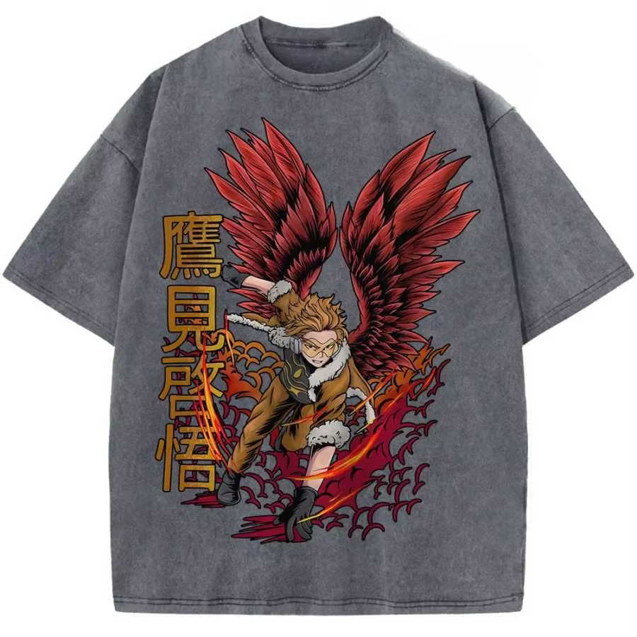 T-shirt graphique Anime My Hero Academia Takami Keigo Hawks pour hommes et femmes