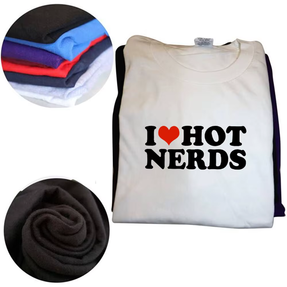 Drôle j'aime les Nerds chauds T-Shirt été hommes femmes vêtements mode t-shirts coton à manches courtes surdimensionné