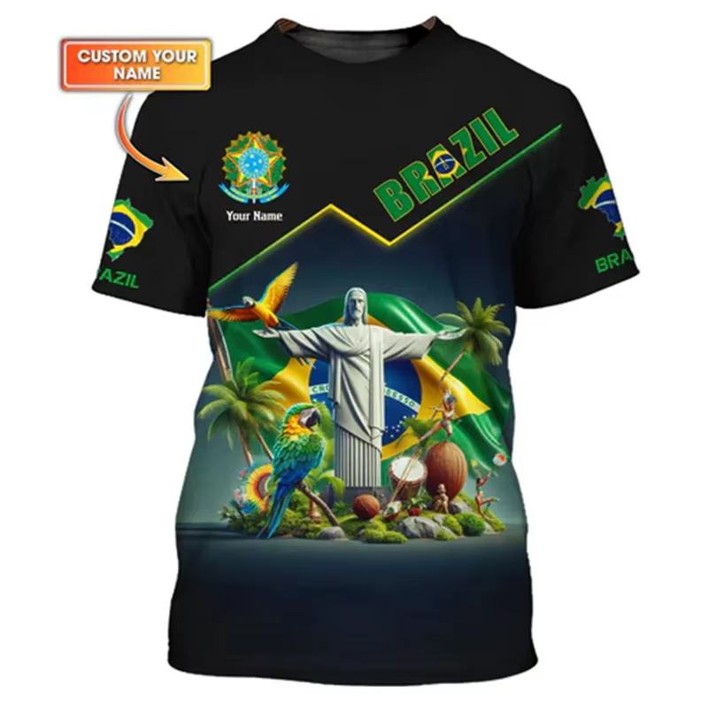 T-shirt imprimé en 3D pour hommes et femmes
