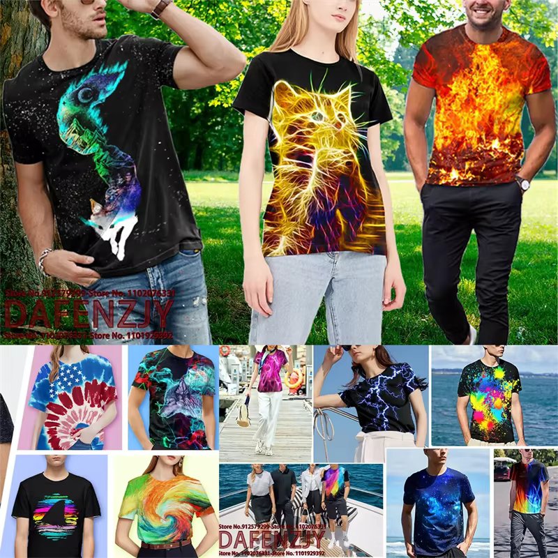 Personnalisez votre exclusif t-shirt imprimé en 3D pour hommes mode Hip Hop à manches courtes hauts