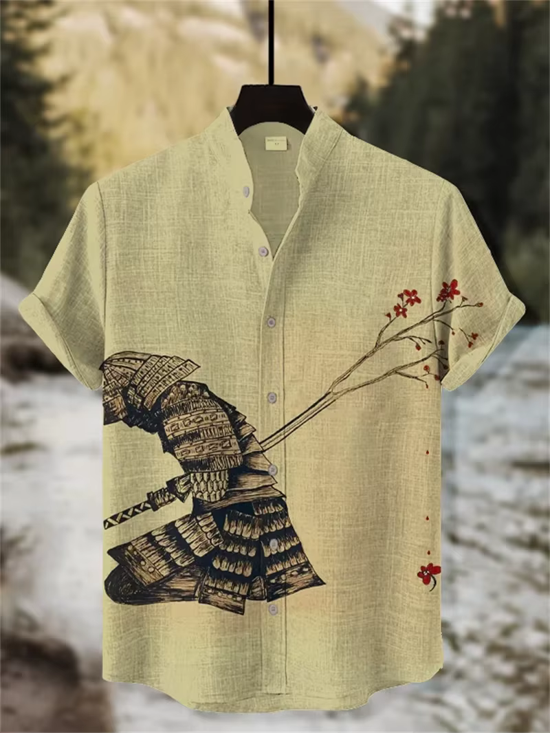 Chemise hawaïenne samouraï pour hommes
