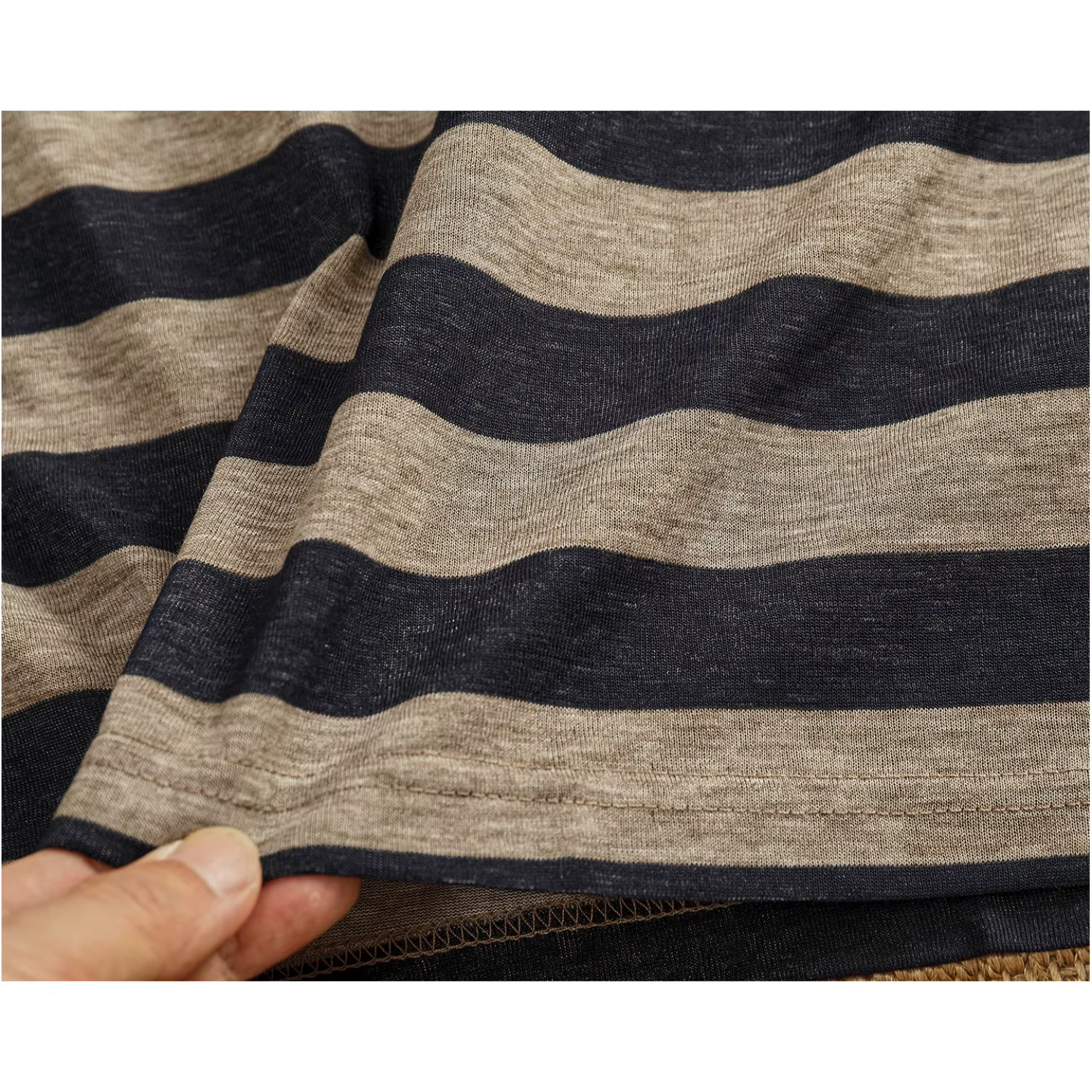 T-shirt rayé en Lyocell respirant pour homme, style rétro, à rayures larges contrastées, col rond, décontracté, à manches courtes