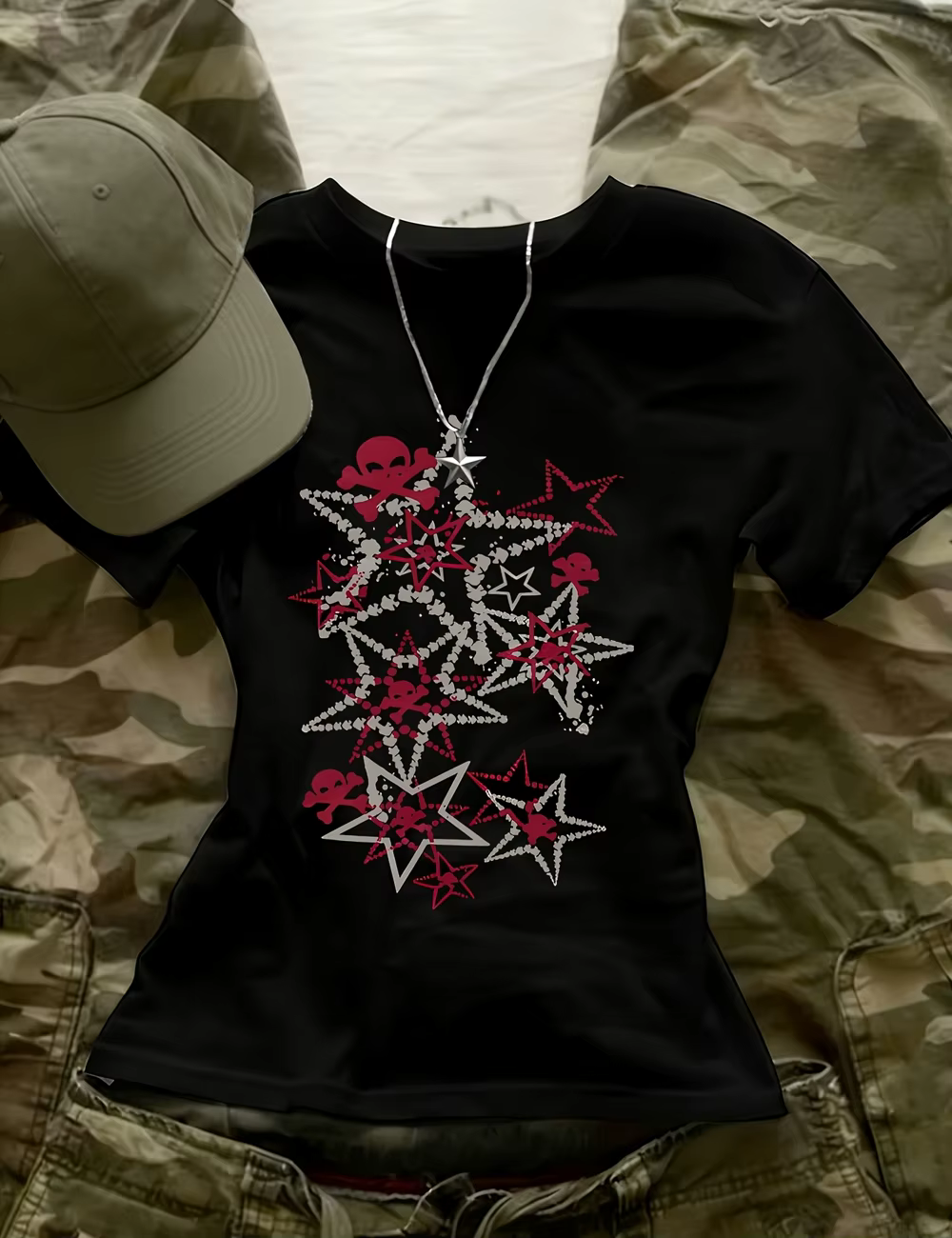 T-shirt imprimé tendance pour femmes