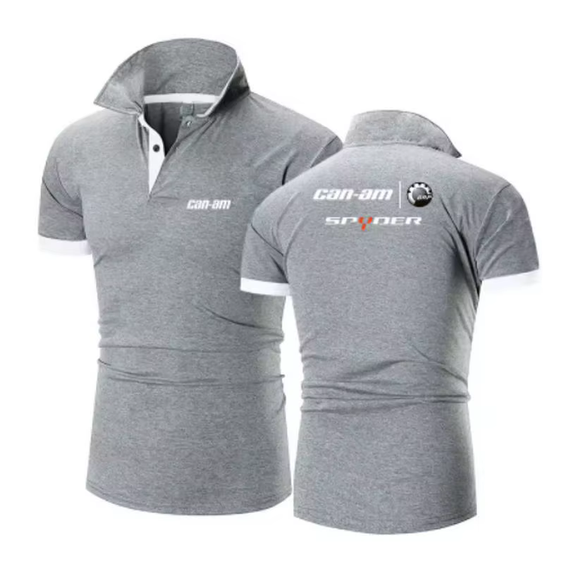 Nouveau Polo Homme Tendance 2026 Couleur Unie Can-Am Team Motorcycles Manches Courtes
