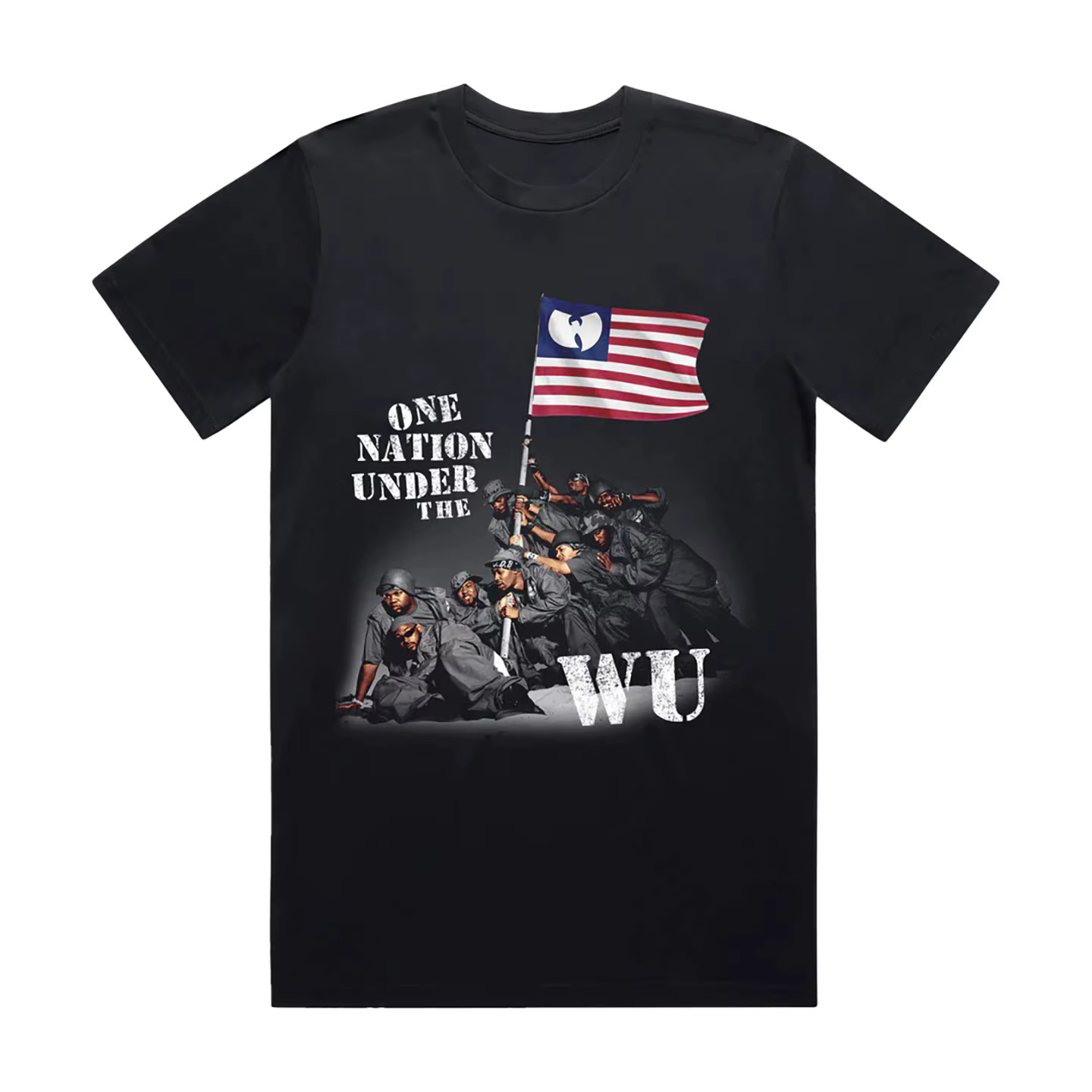 T-shirt ample à manches courtes rétro américain du groupe hip-hop Wu-Tang Clan pour hommes et femmes
